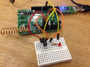 Breadboard circuit Tutorial 1 (click for larger)