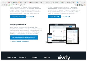 Xively getting started screen (click to enlarge)